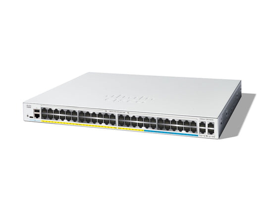 Cisco C1300-48MGP-4X | 16x 2.5G + 32x 1G PoE+, 4x 10G SFP+ uplinks, L2+/L3 static, perpetual license