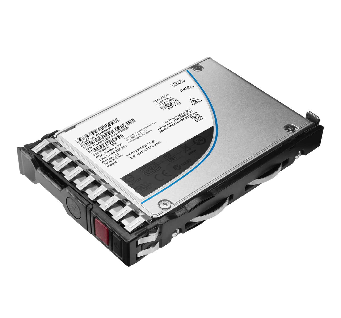 HPE P22272-B21 6.4TB 2.5in SAS NVMe SSD in black silver