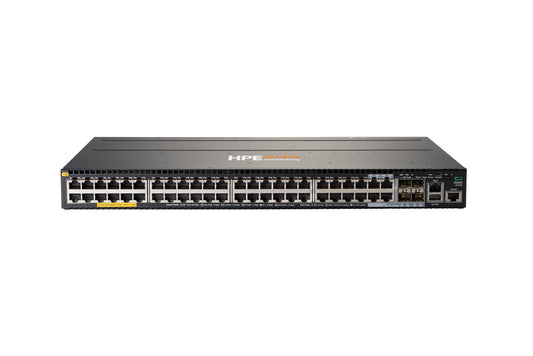 Aruba JL322A | 48x 1G RJ-45, PoE+ (802.3at), 1 modular uplink slot (up to 4x 10G SFP+ or 2x 40G QSFP+), L3 static/RIP; OSPF via license