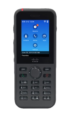 Cisco CP-8821-K9 | Wi‑Fi handset, 802.11a/b/g/n (2.4/5 GHz); 2.4in color LCD; enterprise VoIP roaming; wideband audio; secure WPA2-Enterprise; rugged, pocketable design; spare handset