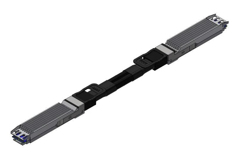 Black silver Dell M.2 USB 3.0 adapter with ribbed ends for NVIDIA OSFP AOC