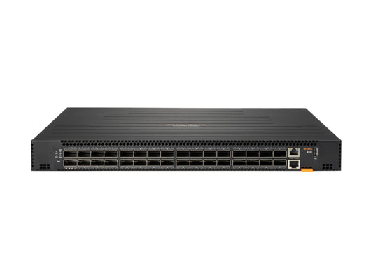 Aruba JL627A#ABG | 32x100G QSFP28 (QSFP+ compatible), No PoE, uplinks n/a, L3, Back-to-Front airflow, 2x PSU, 6x fans