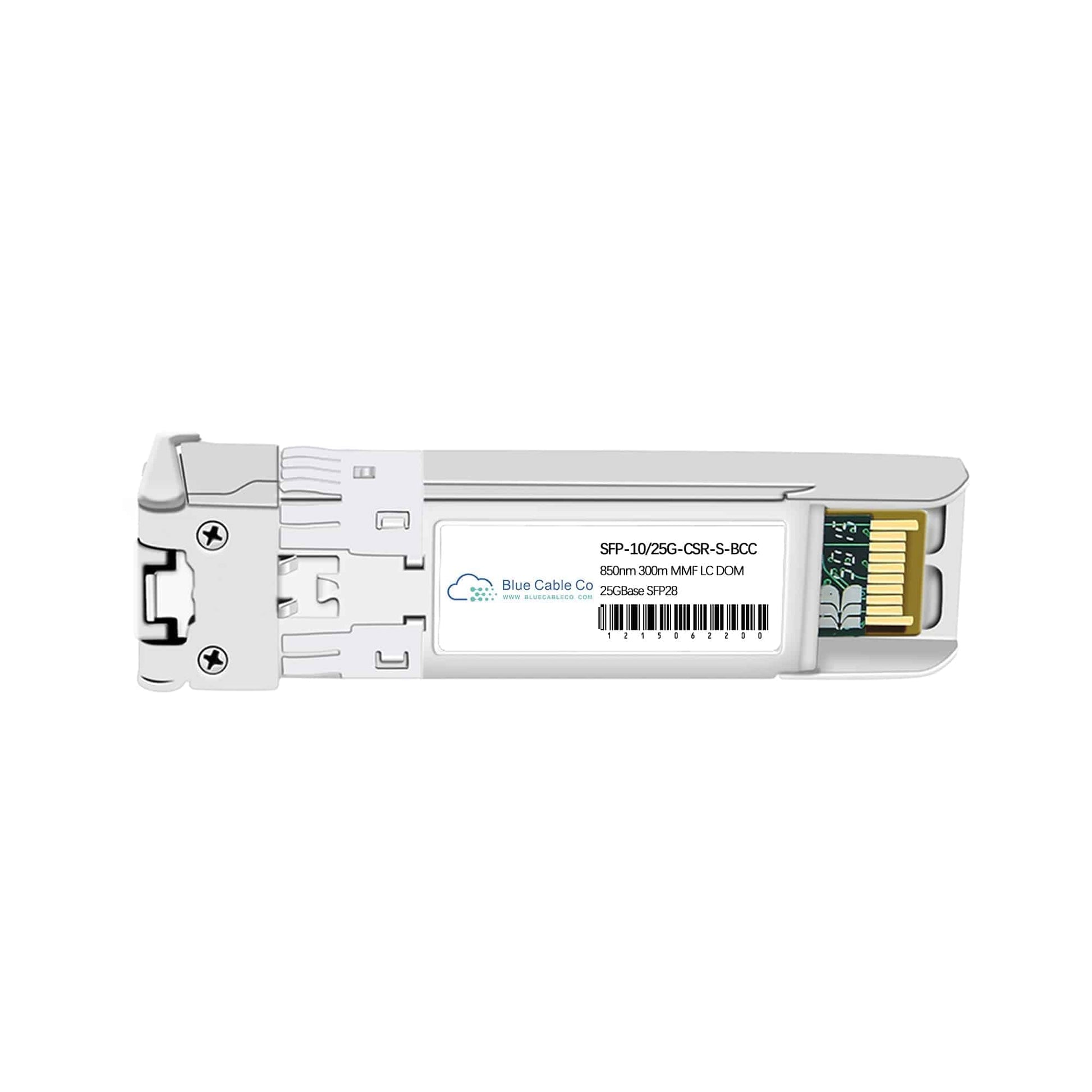 Dell 407-BBYP-BCC 25G SFP+ QSFP module with barcode and silver connector