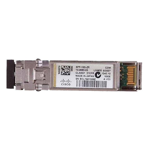 Cisco SFP-10G-ZR | 10Gb SFP+ | 10GBASE-ZR | 1550 nm | 80 km | LC duplex | DOM