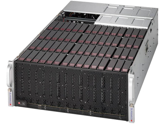 Supermicro ssg-540p-e1ctr60h 4u rack server with silver chassis black front panel 60x 3.5 inch top-load sas sata bays 1600w