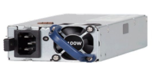 Silver arista pwr-1011-ac-blue 1000w 1ru server power supply with blue fan handle and black iec connector back side