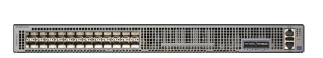 Gray metal arista dcs-7020srg-24c2-f 24-port 10g network switch with ipsce and 2x 100g qsfp plus ports