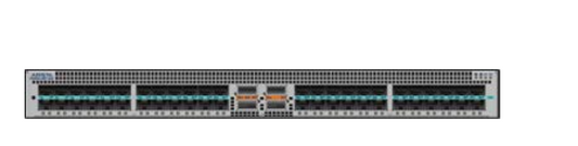 Gray metal arista dcs-7050x4-48y-4df-r network switch with 48 25g ports and 4x 400g qsfp-dd connectors