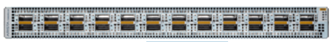 Gray and black Arista DCS-7280DR3-24 network switch with multiple QSFP-DD 400G ports and sleek rectangular design