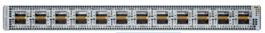 Gray and black Arista DCS-7280DR3-24 network switch with multiple QSFP-DD 400G ports and sleek rectangular design
