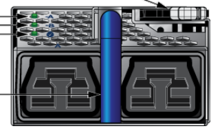 Blue cylindrical arista pwr-d1-3041-ac-blue 3kw ac power supply with metallic connectors and grid patterns on sides