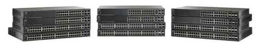 Cisco SF500-48P-K9 PoE+ switch with 48x 10/100 ports and 4x 1GbE uplinks