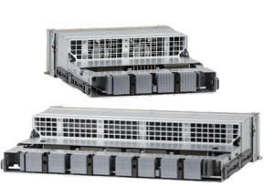 Arista 7320X fabric module in silver rack with black accents