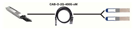 Arista CAB-D-2Q-400G-1M 400G to 2x200G QSFP-DD DAC cable, 1m