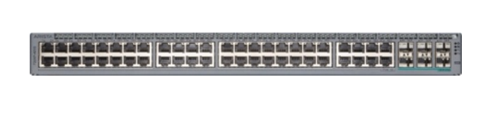 Gray metal arista ccs 720xp 48-port gigabit poe+ switch with multiple ethernet ports and sleek rectangular design