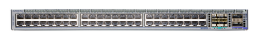 Gray metal arista ccs-720xp-48txh-2c-s-2f multi-gig poe+ network switch with 48 ports and indicator lights