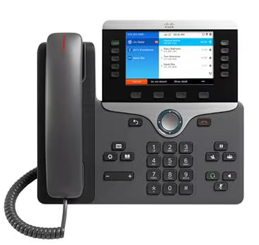 Gray cisco cp-8861-k9 ip phone with 5-line wvga color touchscreen wifi 5 bluetooth and numeric keypad