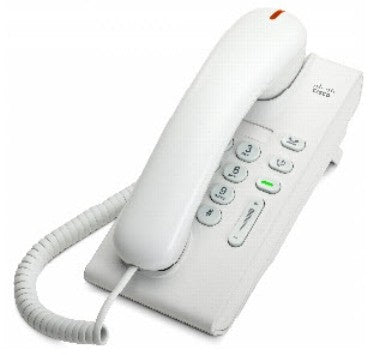 Cisco CP-6901-WL-K9 | Single-line VoIP desk phone, 10/100 Ethernet, PoE 802.3af, wall-mountable, white slimline handset