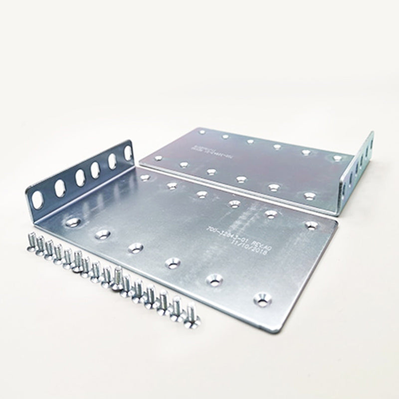 Silver metal shelf bracket with holes and screws for Cisco ASR-9901 4-post rack mount kit