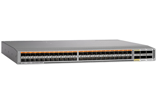 Cisco Nexus 9018 switch with 48x 1/10G SFP+ and 6x 40G QSFP+ ports