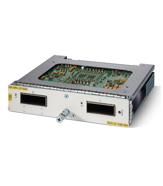 Cisco A9K-MPA-2X100GE black circuit board with silver connectors