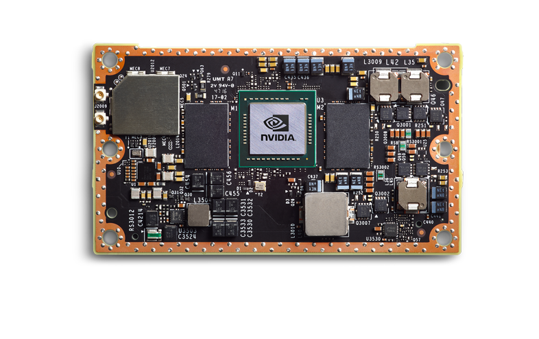 NVIDIA Jetson TX2 8GB module with 6-core ARM CPU and Pascal GPU