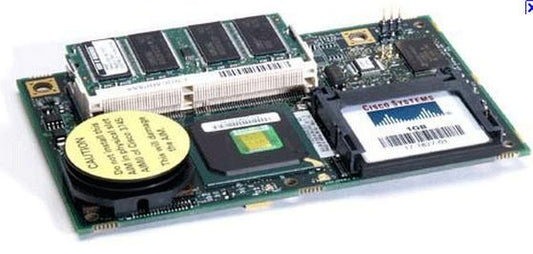 Cisco AIM-CUE Unity Express module with green PCB and black components