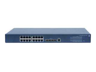 HPE JE073B Blue Cisco Switch with 16x 1G RJ45 Ports and 2x SFP Uplinks