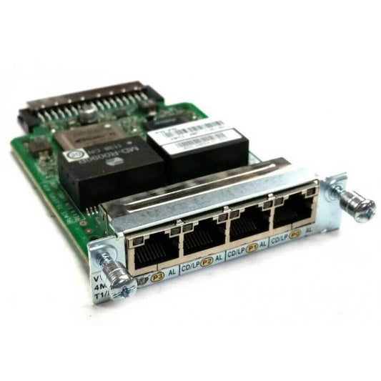 Cisco VWIC3-4MFT-T1-E1 | 4x T1/E1 MFT RJ-48C, Nx64k channelized, ISDN PRI/PPP/FR; T1 ESF/B8ZS | E1 CRC4/HDB3; EHWIC for ISR G2