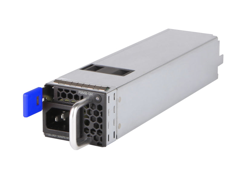 HPE JL593A 450W AC hot-swap PSU with silver body, blue accents