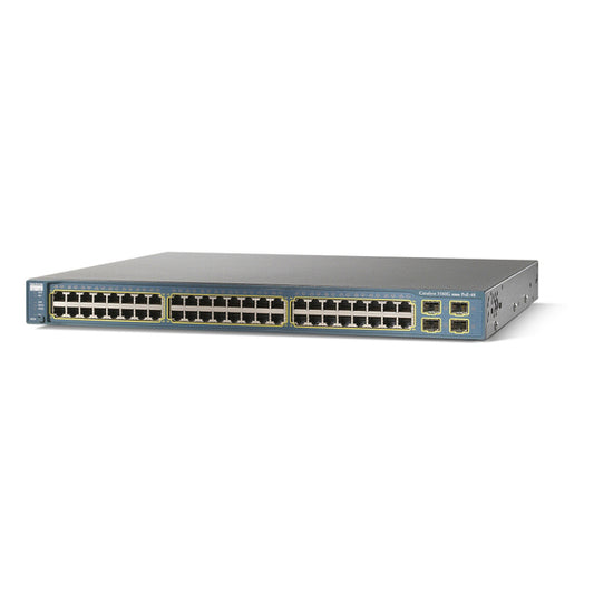 Cisco WS-C3560G-48PS-E 48-port PoE switch with SFP uplinks