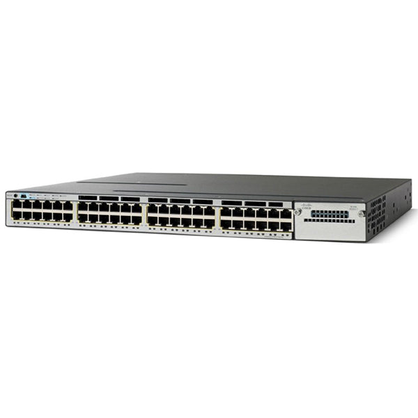 Cisco WS-C3750X-48P-S | 48x 1G PoE+ | 4x 1G/10G SFP/SFP+ uplinks (NM slot) | IP Base | 1RU Stackable