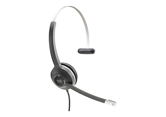 Cisco CP-HS-W-531-USBA | wired single-ear on-ear, QD + USB-A adapter, inline call controls (USB), noise-cancelling boom mic, UC/softphone compatible