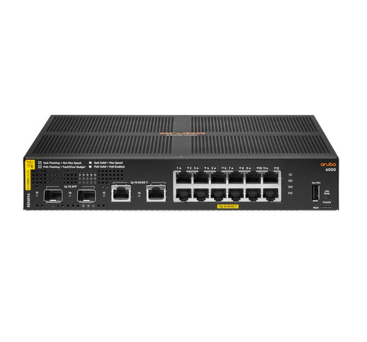 Aruba R8N89A#ABG | 12x 1G PoE+ (Class 4, 139W) | Uplinks: 2x 1G RJ45 + 2x 1G SFP | License: AOS-CX standard