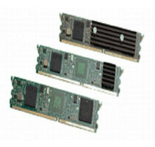 Cisco PVDM3-64U256 voice DSP module with silver memory and black heat sinks