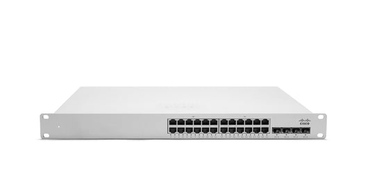 Meraki MS350-24P-HW | 24x 1G PoE+ (802.3at), 4x 10G SFP+ uplinks | License: Enterprise