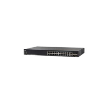 Cisco SG550X-24-K9-AU | 24x 1G (non-PoE) | 4x 10G uplinks | L3 managed, stacking | License: included