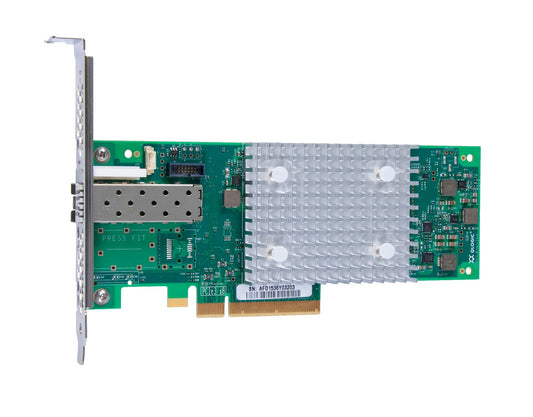 HPE P9D93A 16Gb Fibre Channel HBA with green silver card and clear cover