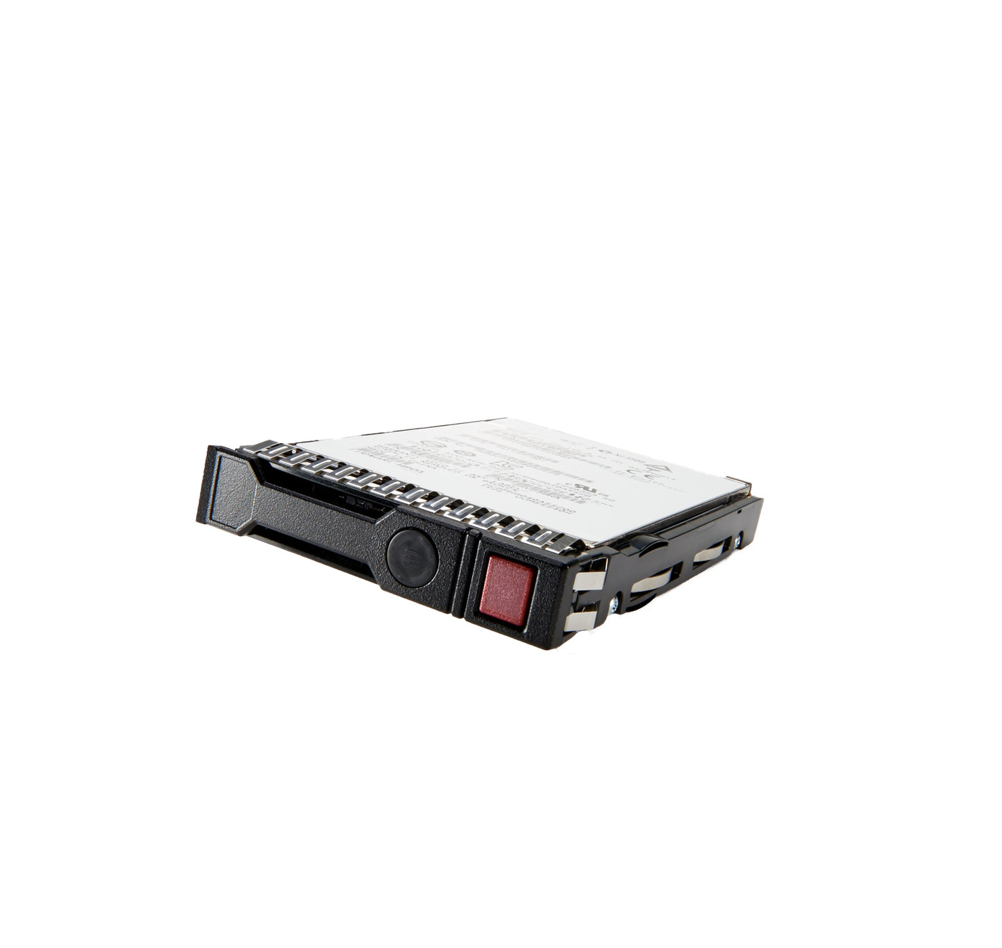 HPE P37017-B21 3.84TB SAS SSD in 3.5-inch black silver drive with red button