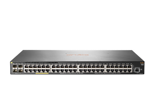 Aruba JL256A#ABG | 48x 1GbE PoE+ (802.3at Class 4), PoE budget 740W | 4x 10GbE SFP+ uplinks | L3 static/RIP, no subscription