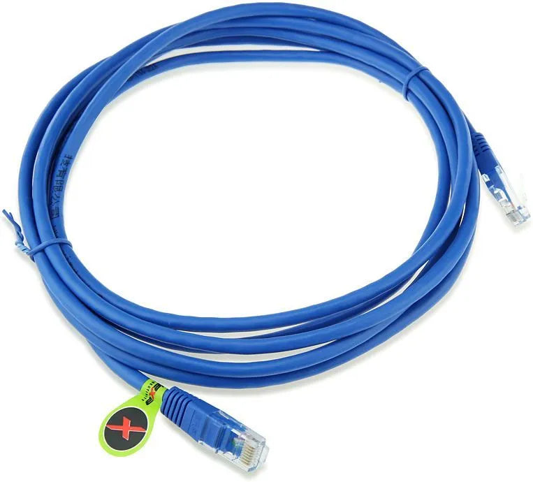 Blue Cat5e RJ45 Cable with Green Zip Tie for Cisco 24-Fiber MPO-MPO Trunk
