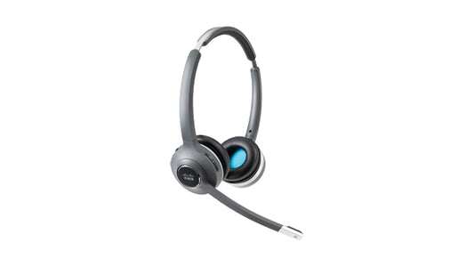 Cisco CP-HS-WL-562-N-EU | DECT 1.9 GHz wireless dual-ear headset | spare/no base | pairs to 560 Series Standard or Multi-Base | up to 100 m range | noise-canceling boom mic | EU