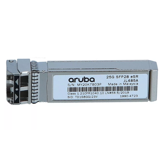 Aruba JL485A | 25G SFP28 | 25GBASE-eSR | 850nm | 400m OM4 (300m OM3) | LC duplex | MMF