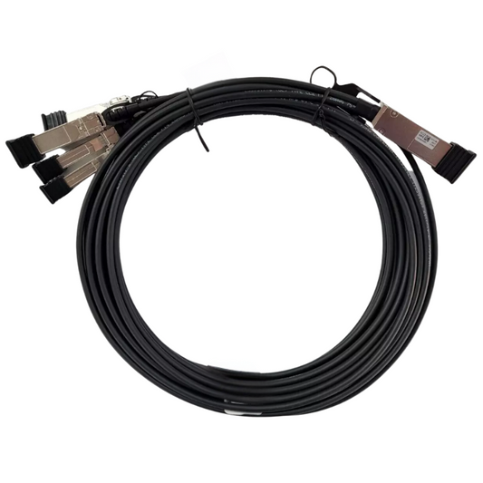 HPE JG331A 40G QSFP+ to 4x10G SFP+ breakout DAC cable, 5m black braided