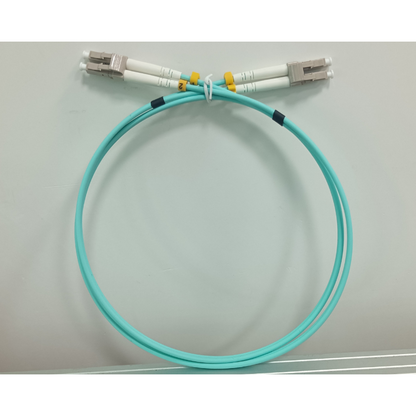 OM4 Multimode Fibre Optic Cable | Duplex LC to LC | LSZH Aqua | 0.5 to 10 Meter