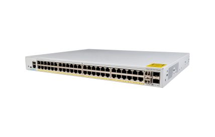 Cisco C1000-48T-4G-L 48-port switch with yellow label