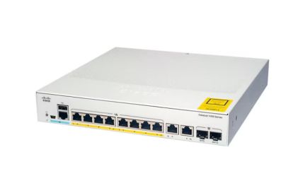 Cisco C1000-8T-E-2G-L | 8x 1G (non‑PoE, external PSU) | 2x 1G SFP/RJ‑45 combo uplinks | LAN Lite