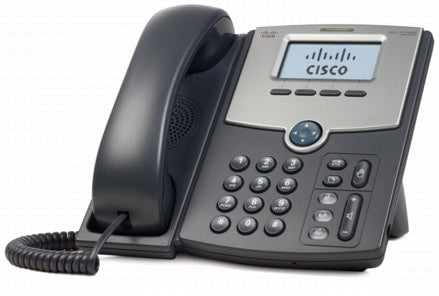 Cisco SPA512G | 2-line IP phone | 2x 1G switch | 802.3af PoE | Backlit display | SIP/TLS/SRTP | RJ9/EHS headset | Sidecar support | VLAN/QoS