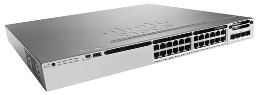 Cisco WS-C3850-24T-S | 24x 1G RJ-45, no PoE | uplinks: modular 0x installed (supports 4x1G or 2/4x10G SFP+) | IP Base