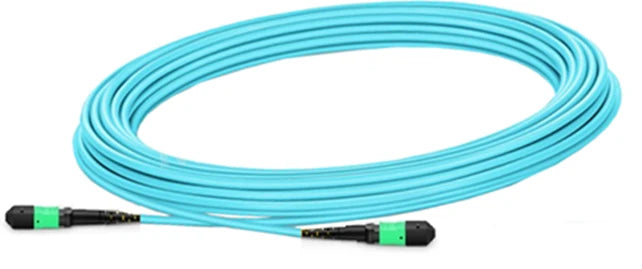 NVIDIA MFP7E10-N015 | MMF trunk cable | 12-fiber | MPO-12 APC to MPO-12 APC | OFNR riser | Aqua | 15 m